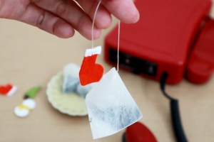 Decorating Tea Bags with Felt Ornaments